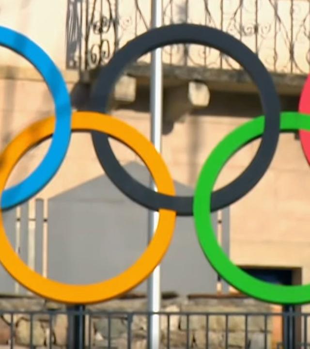 Olympischen Ringe in Val die Fiemme