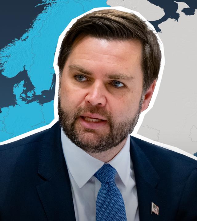 J.D. Vance vor einer Europa-Karte