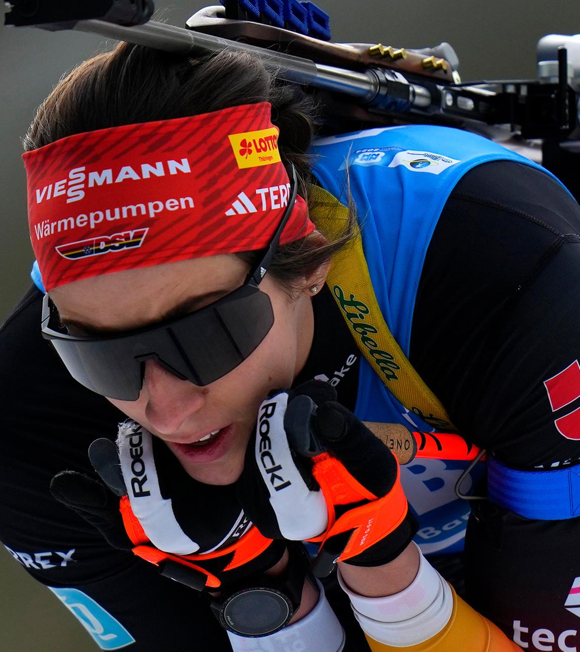 Vanessa Voigt im Massenstart der Damen beim Biathlon-Weltcup.