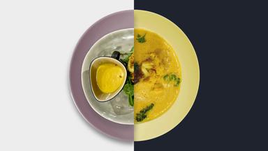 Die Küchenschlacht - Flüssiges Veganes Eigelb Vs. Blumenkohl-curry-suppe