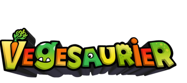Logo der Serie "Vegesaurier" als bunter Schriftzug