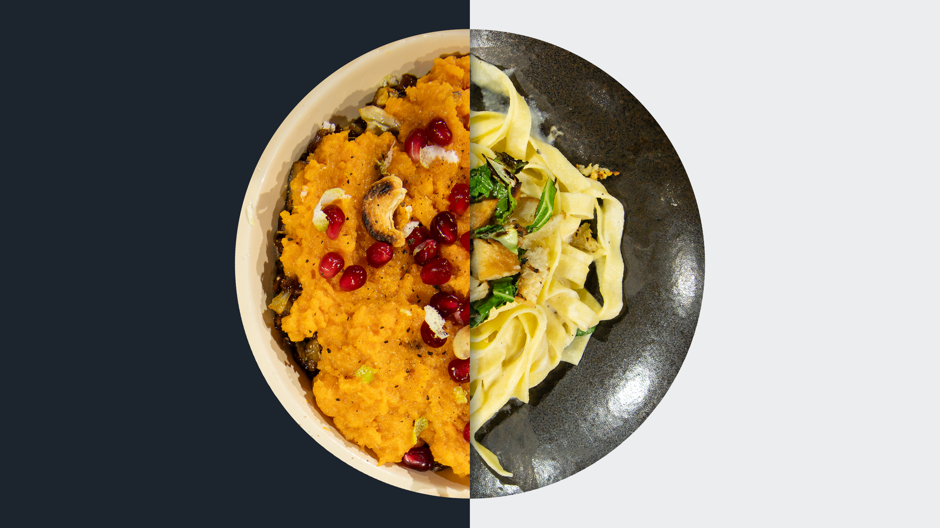 Vegetarischer Shepherd's Pie „Asia Style“ vs. Tagliatelle