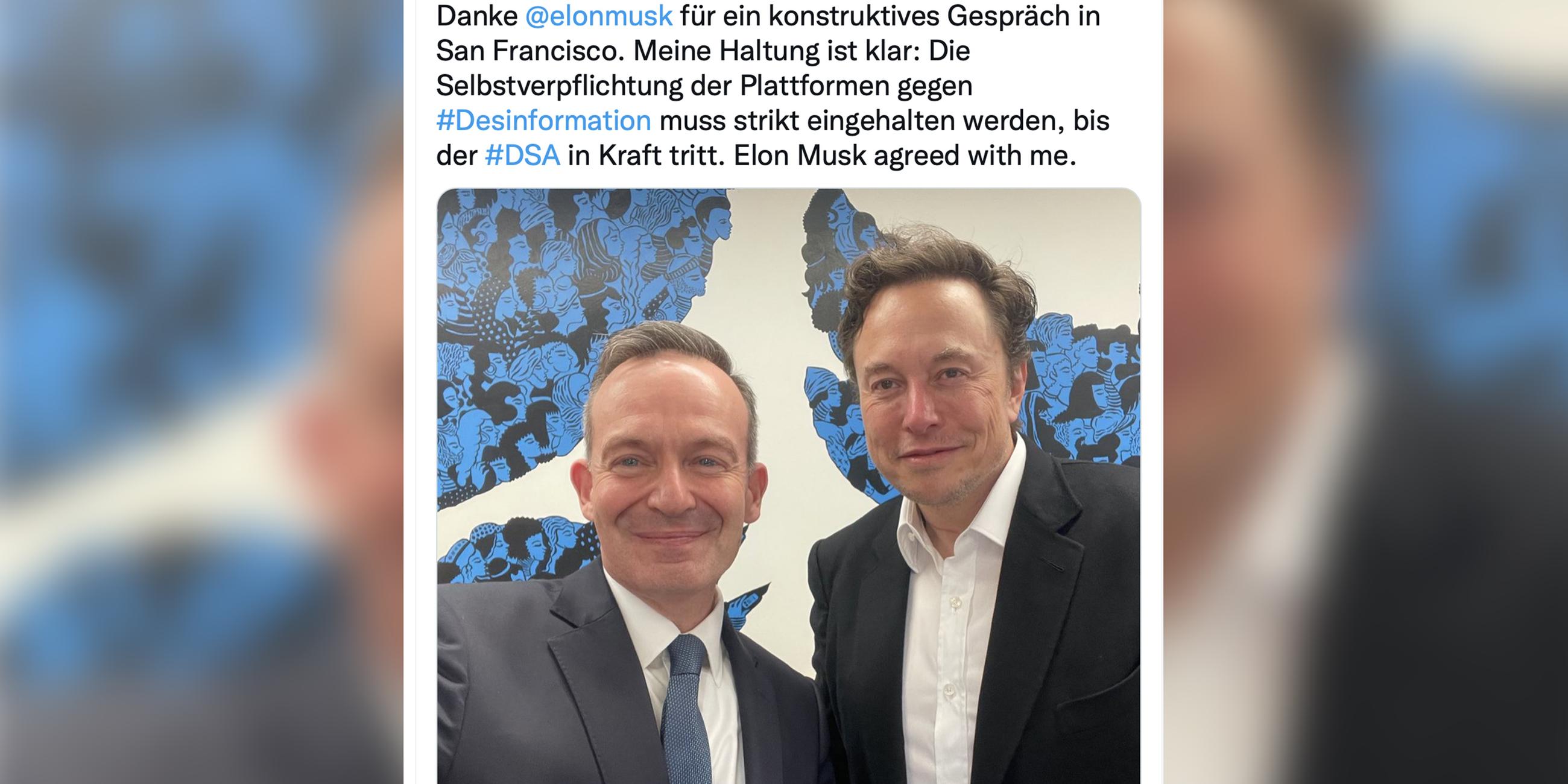 Volker Wissing (l.) und Elon Musk