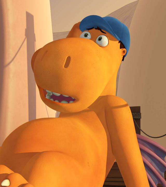 Magnus hat sein Gedächtnis verloren. Er sieht bestürzt aus und hält sich den Kopf. Kokosnuss sieht ihn verunsichert an.