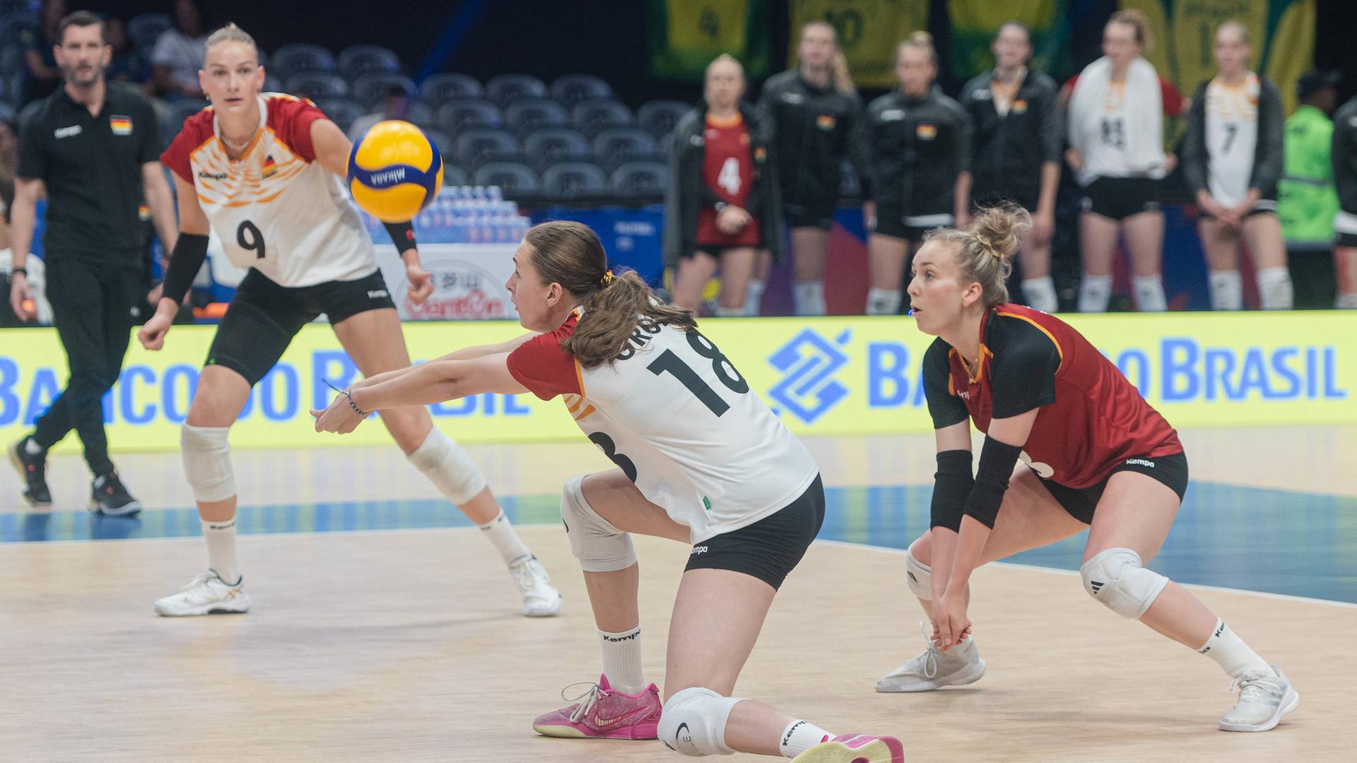 Spielszene aus dem Volleyball Länderspiel Deutschland gegen Italien in Rio de Janero am 05.06.2025.