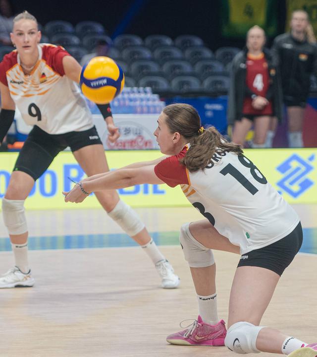 Spielszene aus dem Volleyball Länderspiel Deutschland gegen Italien in Rio de Janero am 05.06.2025.