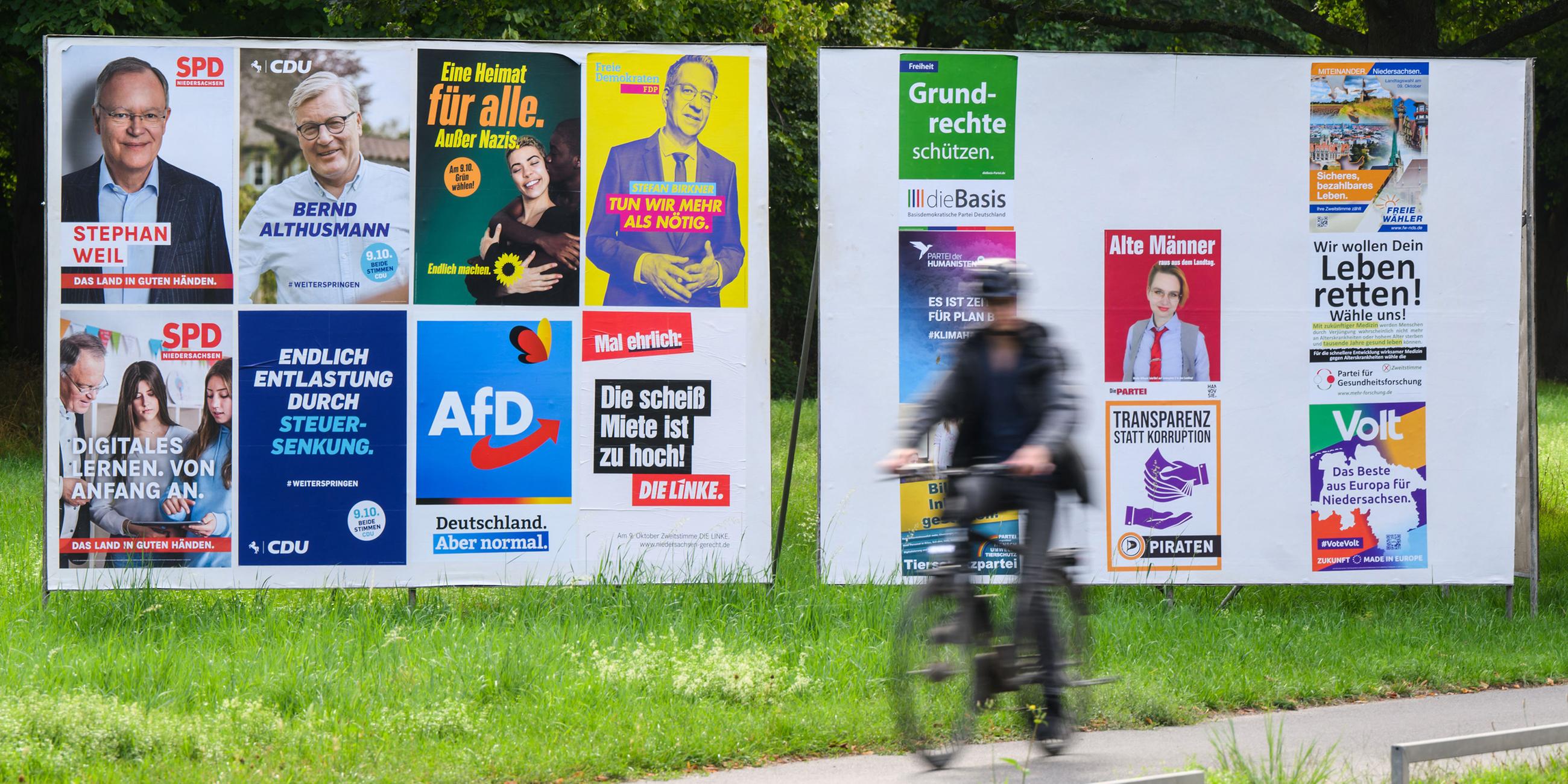 Landtagswahl in Niedersachsen: Wahlplakte in Hannover