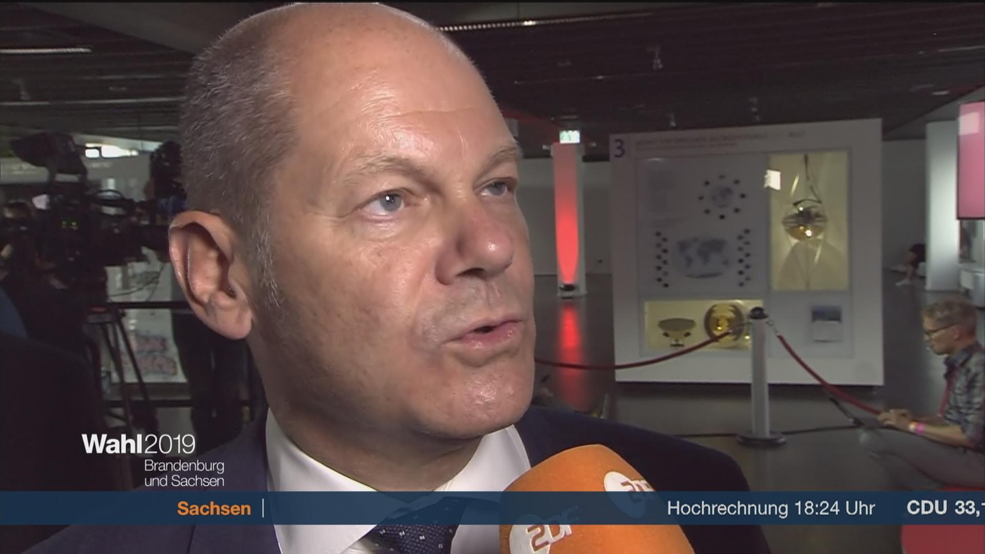 SPD-Finanzminister Olaf Scholz am Wahlabend