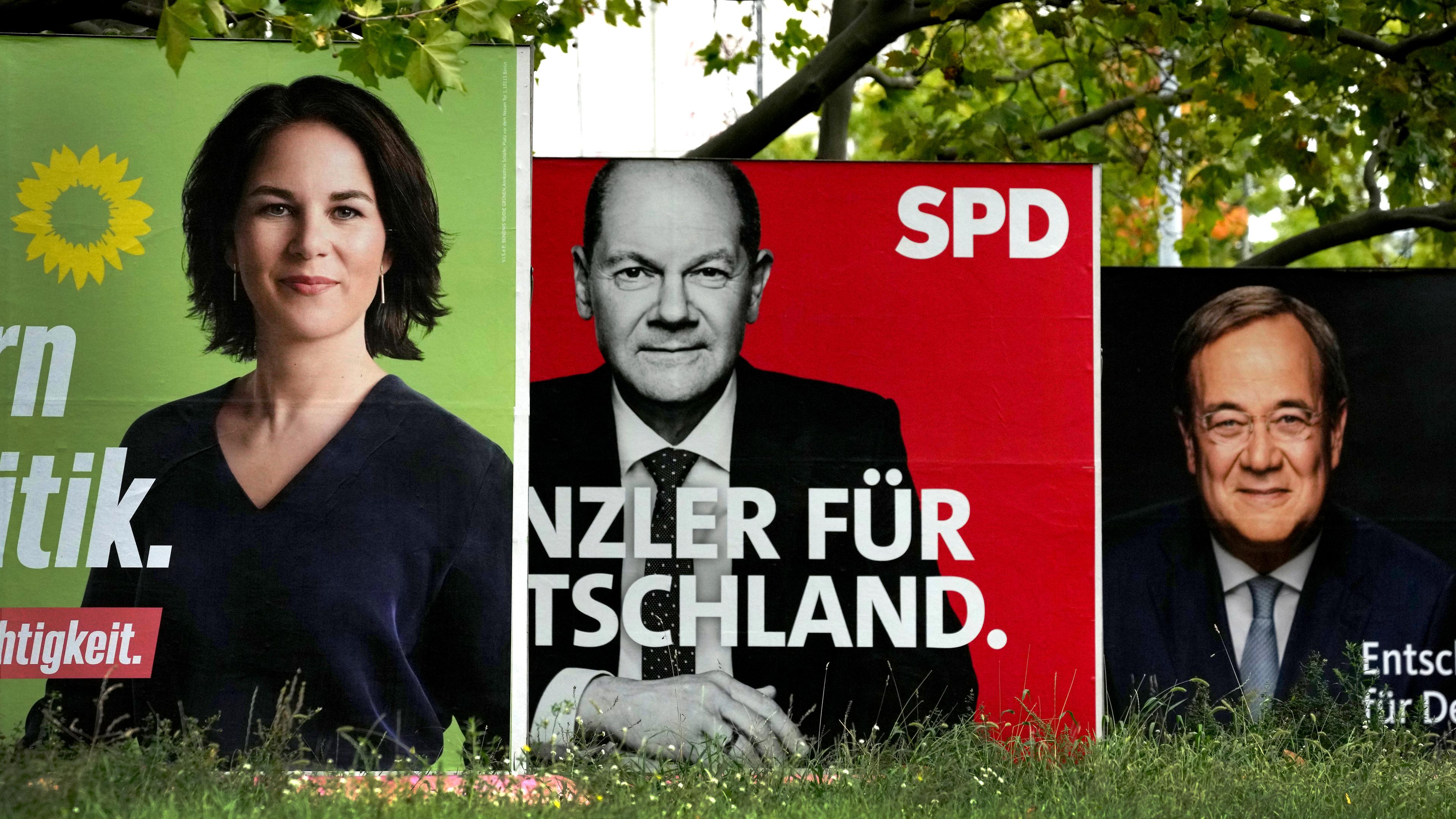 Wahlplakate der Bundestagdwahl 2021