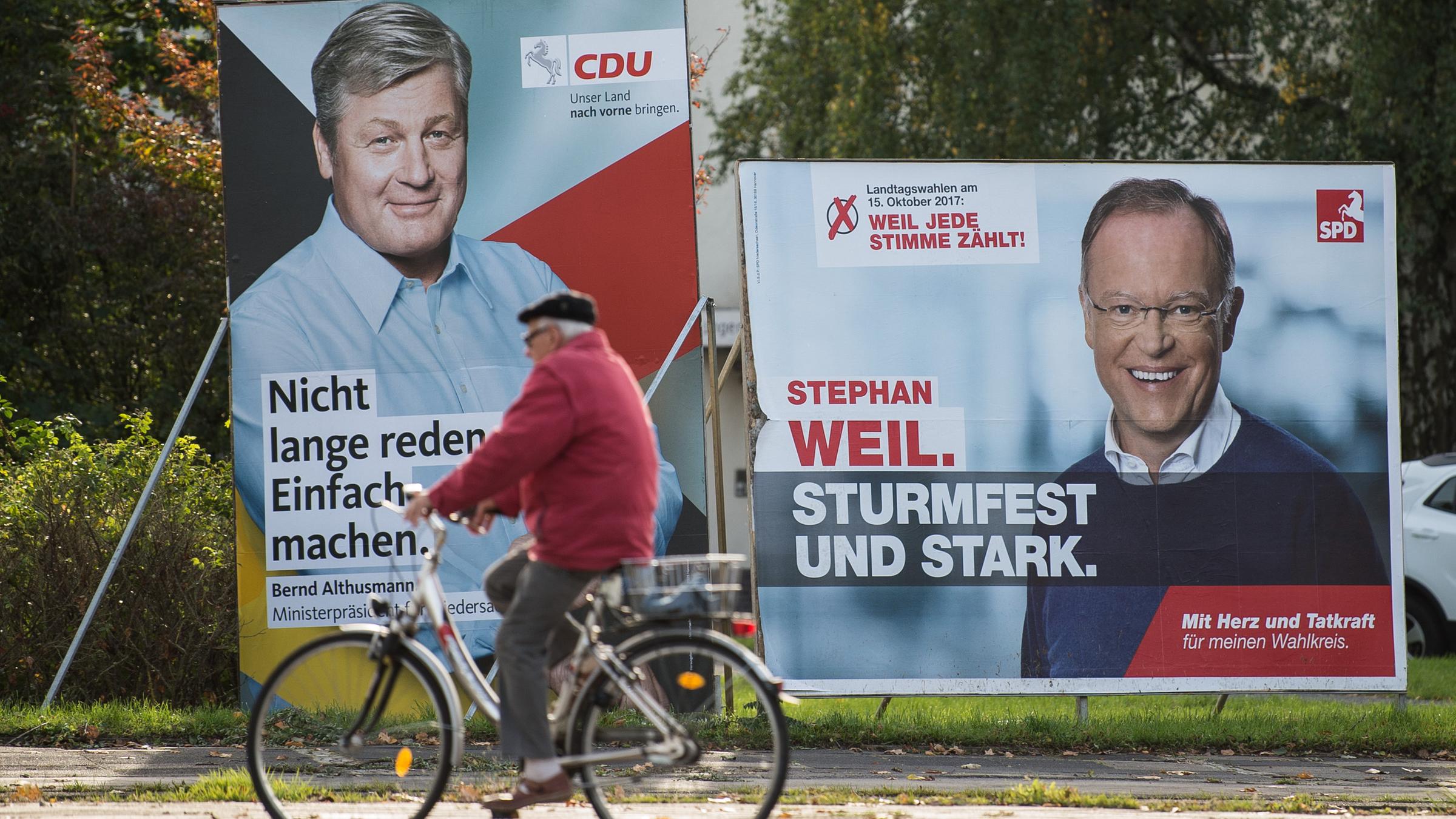Wahlplakate Niedersachsen Althusmann und Weil