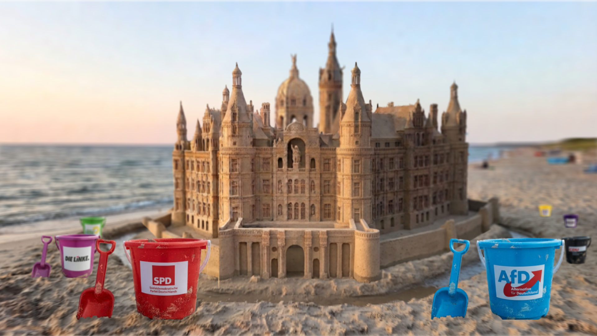 Schweriner Schloss als Sandburg
