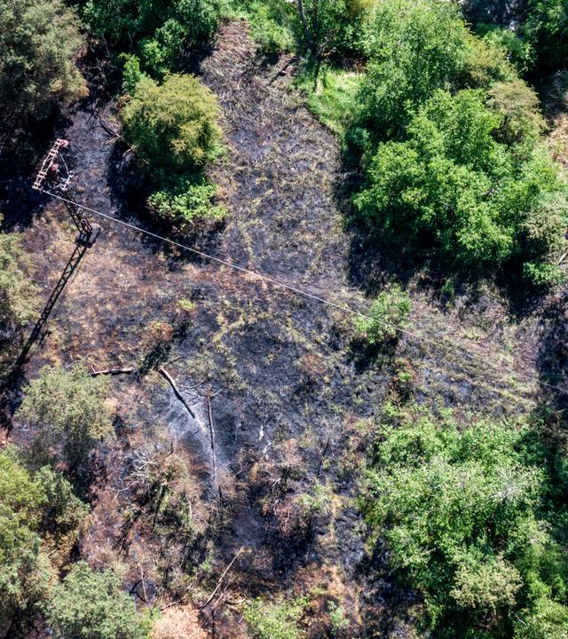 Waldbrand - Luftaufnahme mit einer Drohne