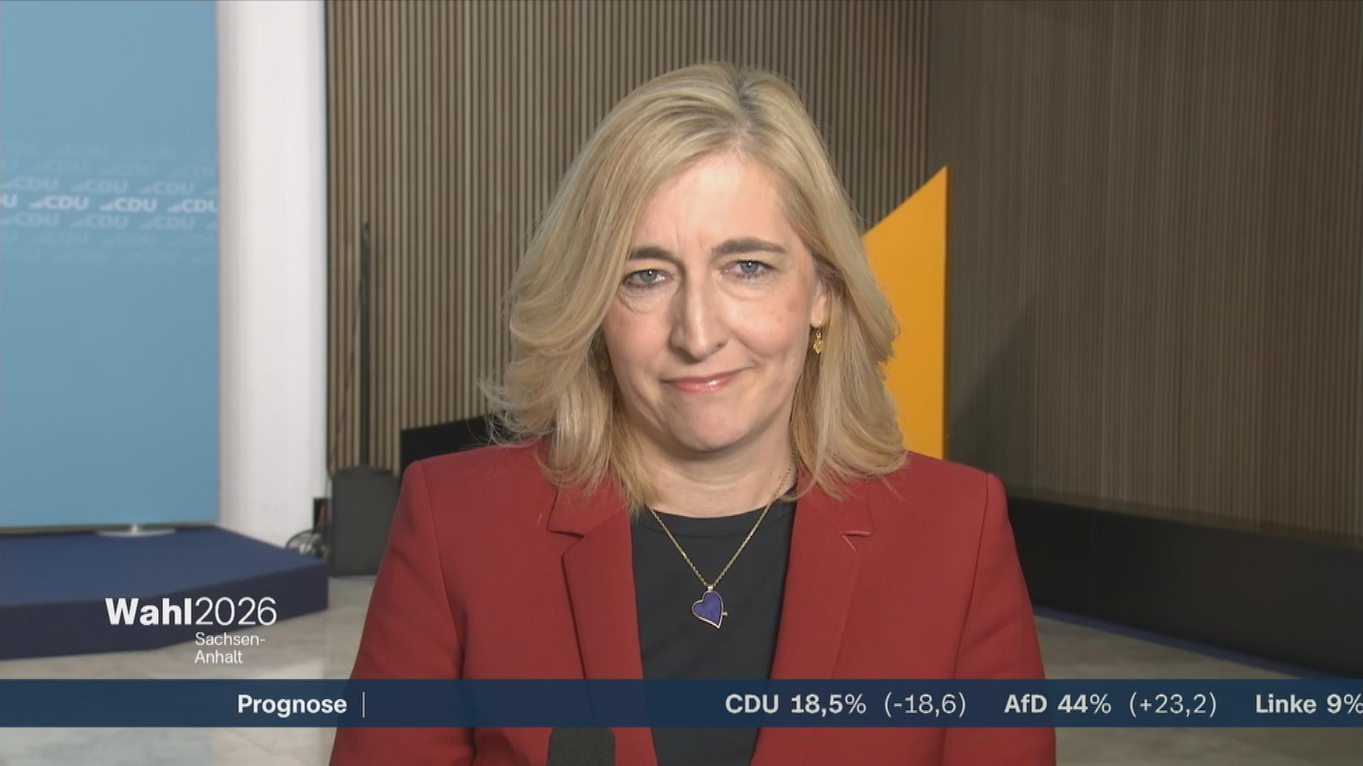 Nina Warken von der CDU mit einer Reaktion zur Landtagswahl in Sachsen-Anhalt.