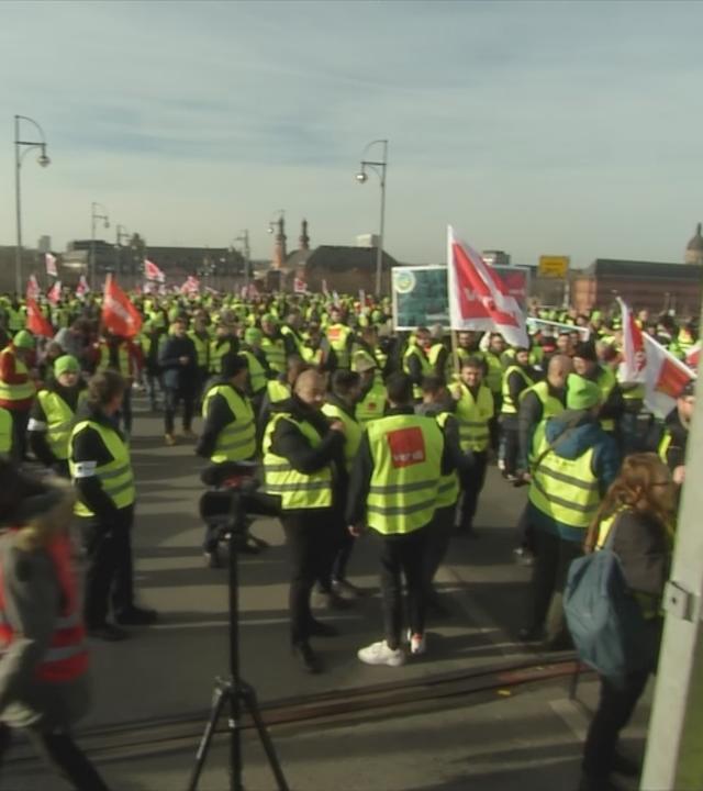 Auf dem Bild sieht man den ÖPNV Streik