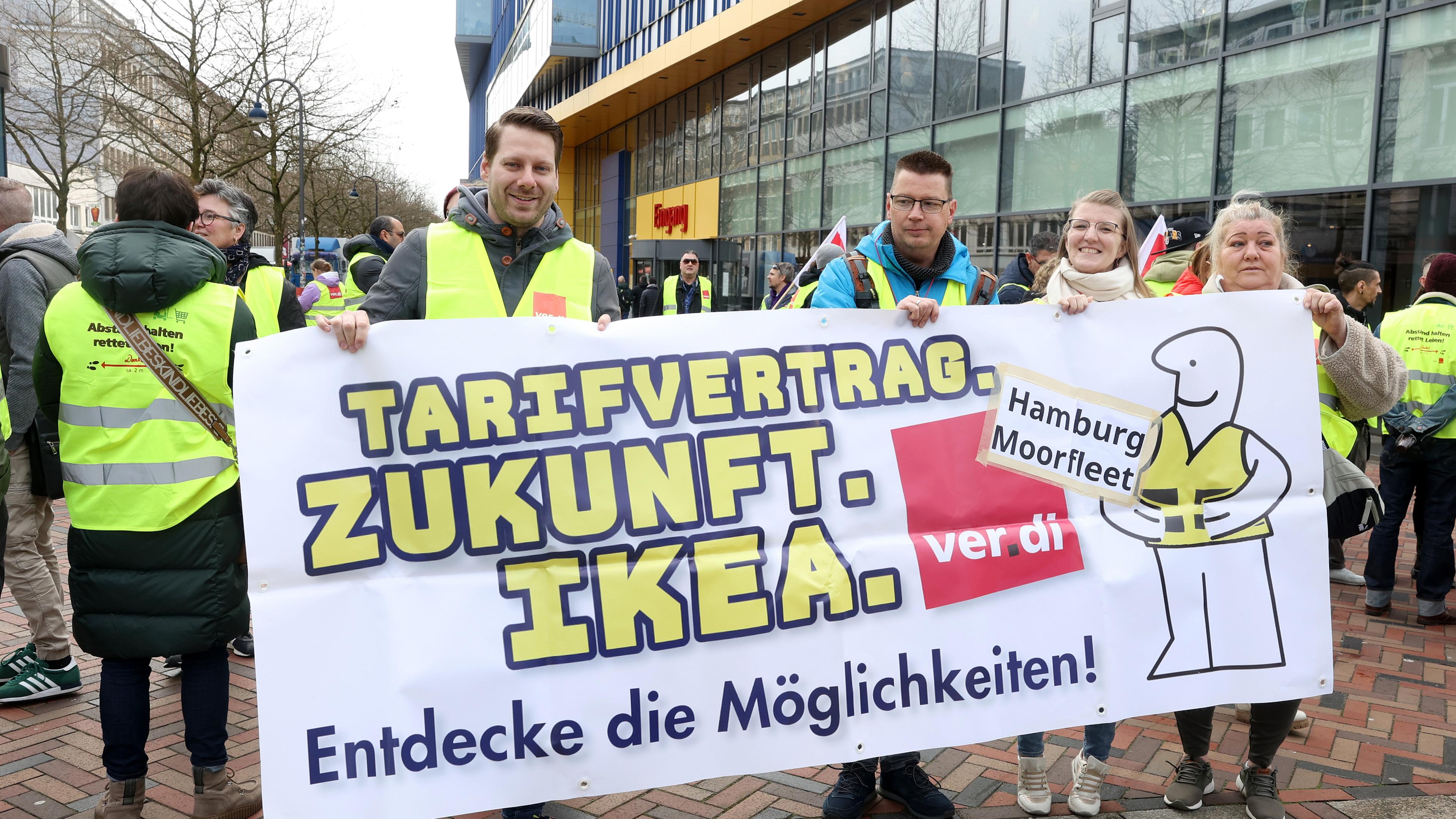 Warnstreiks bei Ikea in Hamburg