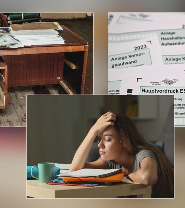 Verschiedene Bilder, die Prokrastination symbolisieren