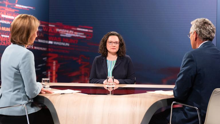 Bettina Schausten, Andrea Nahles, Peter Frey