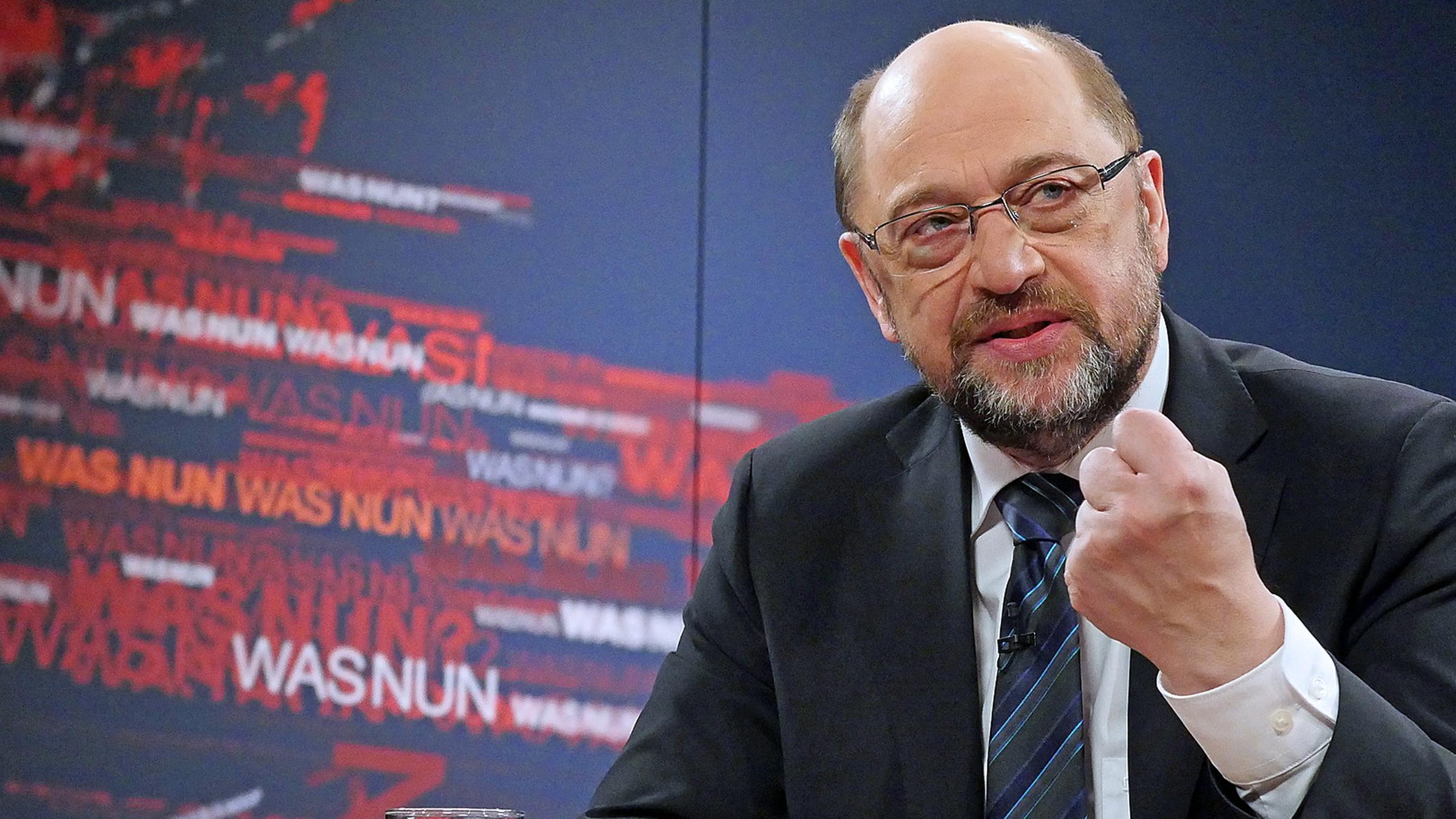 SPD-Chef Martin Schulz spricht am 12.1.2018 in Berlin in der ZDF-Sendung "Was nun, Herr Schulz?"