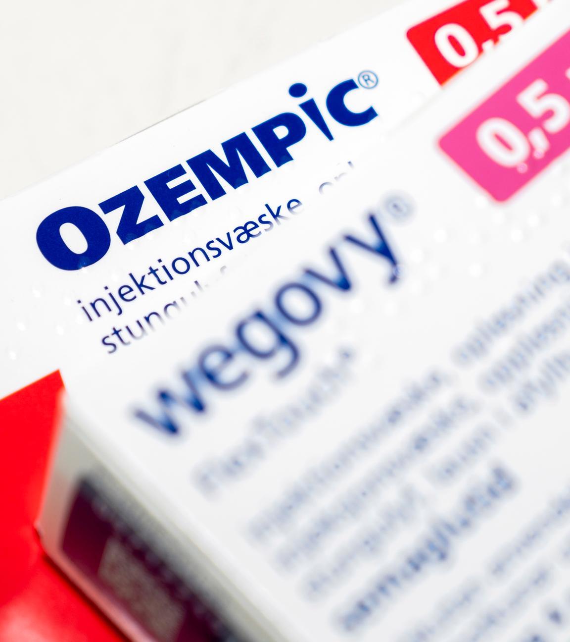Die Medikamentenpackungen von Ozempic/Wegovy