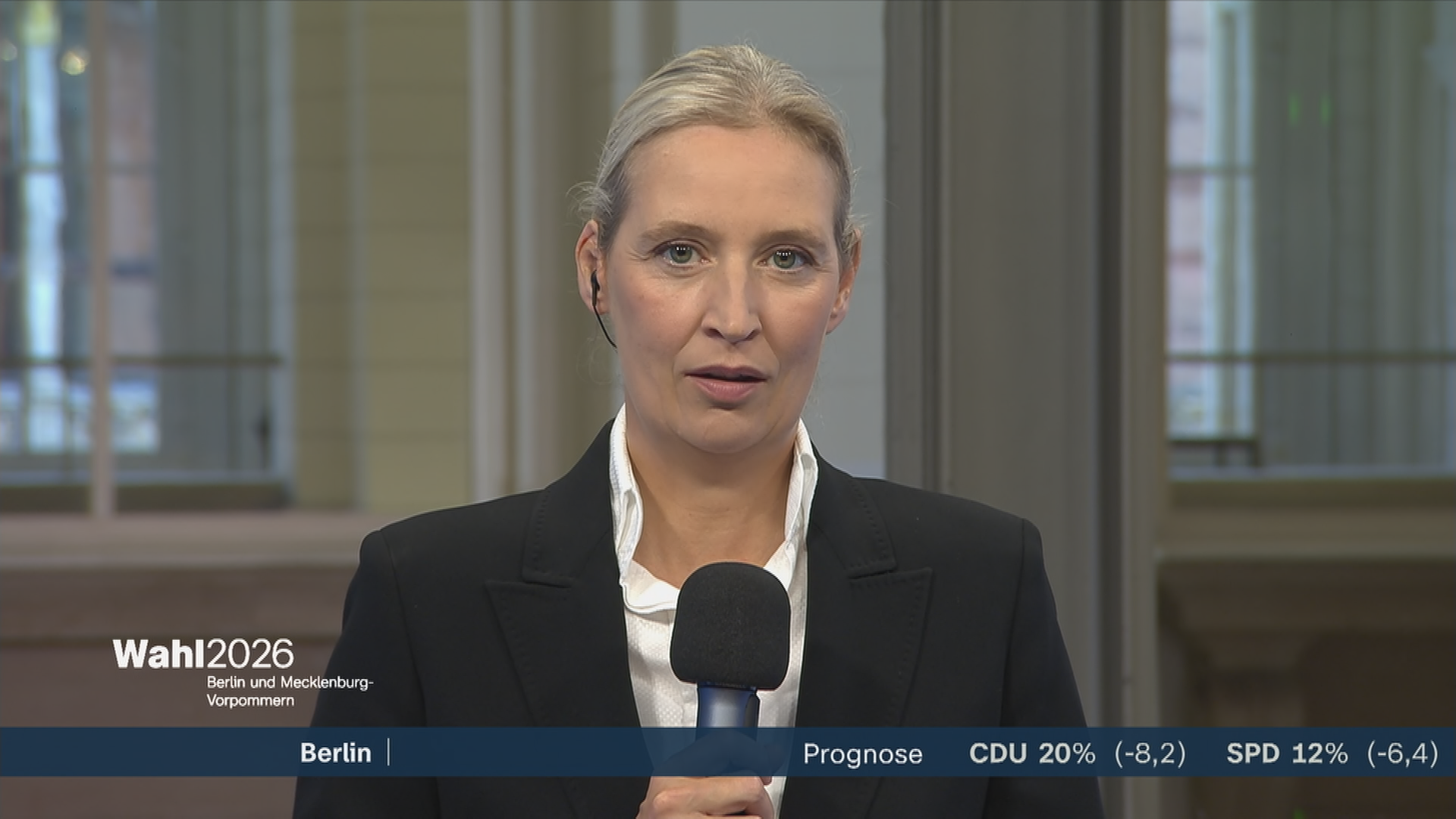 AfD-Chefin Alice Weidel mit einer Reaktion zu den Wahlen in Berlin und Mecklenburg-Vorpommern.