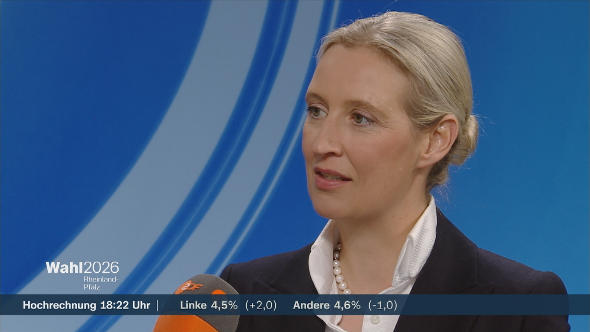 AfD-Chefin Alice Weidel mit einer Reaktion zur Landtagswahl in Rheinland-Pfalz.