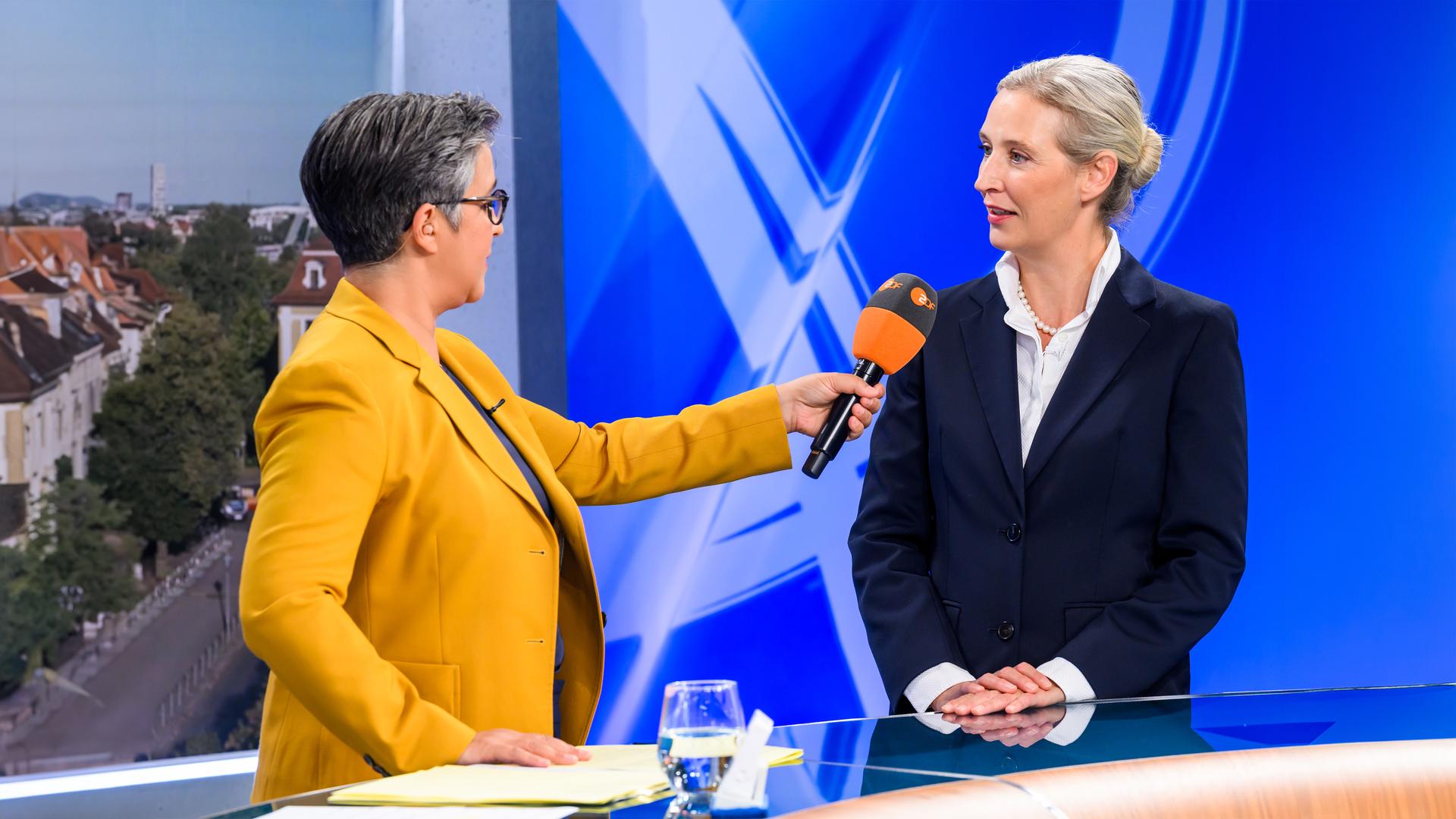 AfD-Chefin Alice Weidel mit einer Reaktion zur Landtagswahl in Sachsen-Anhalt.