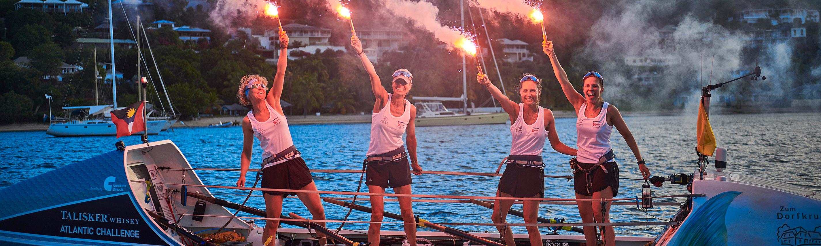 Zielankunft der Wellenbrecherinnen in Antigua.