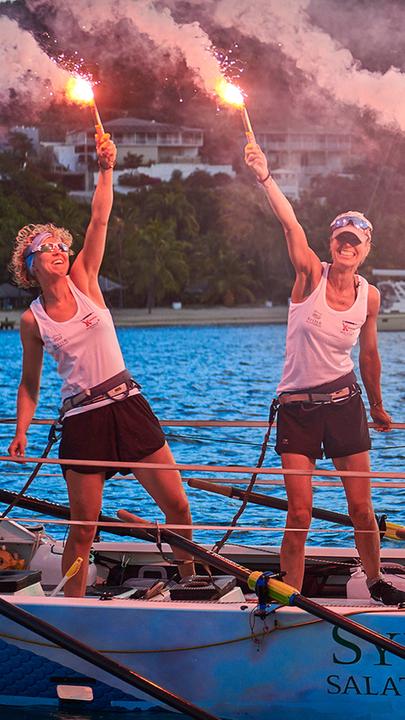 Zielankunft der Wellenbrecherinnen in Antigua.