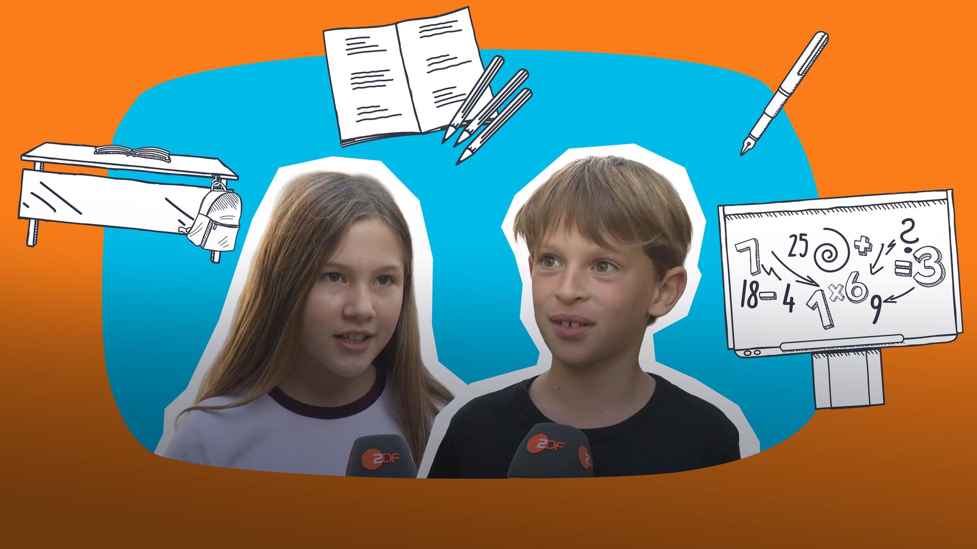 Zwei Kinder in der logo! Umfrage