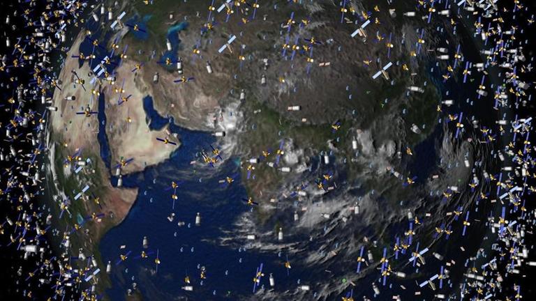 Handout der Esa zeigt eine Computersimulation von Weltraummüll