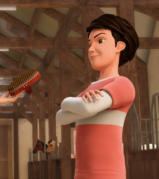 Wendy stellt Robin zur Rede. Der steht ihr mit verschränkten Armen gegenüber.