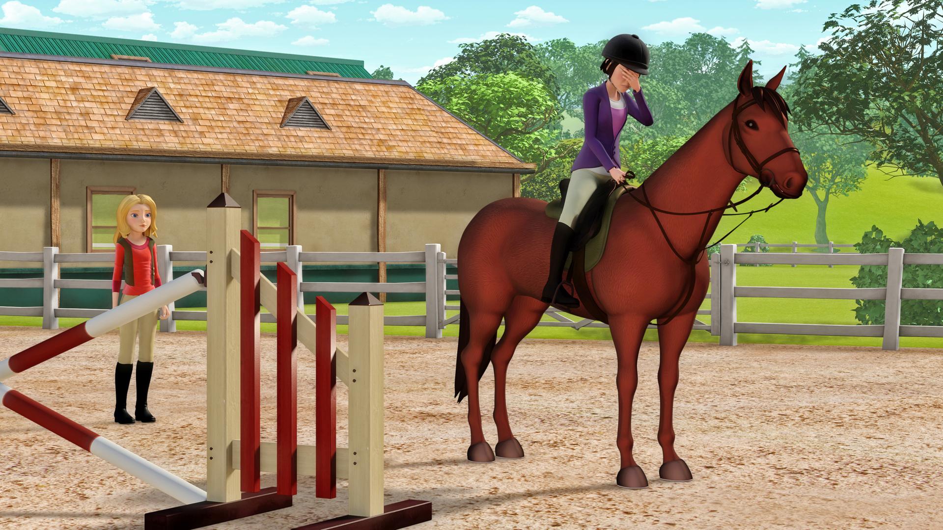 Tanya ist frustriert, weil ihr Pferd Ruby die Sprünge verweigert.