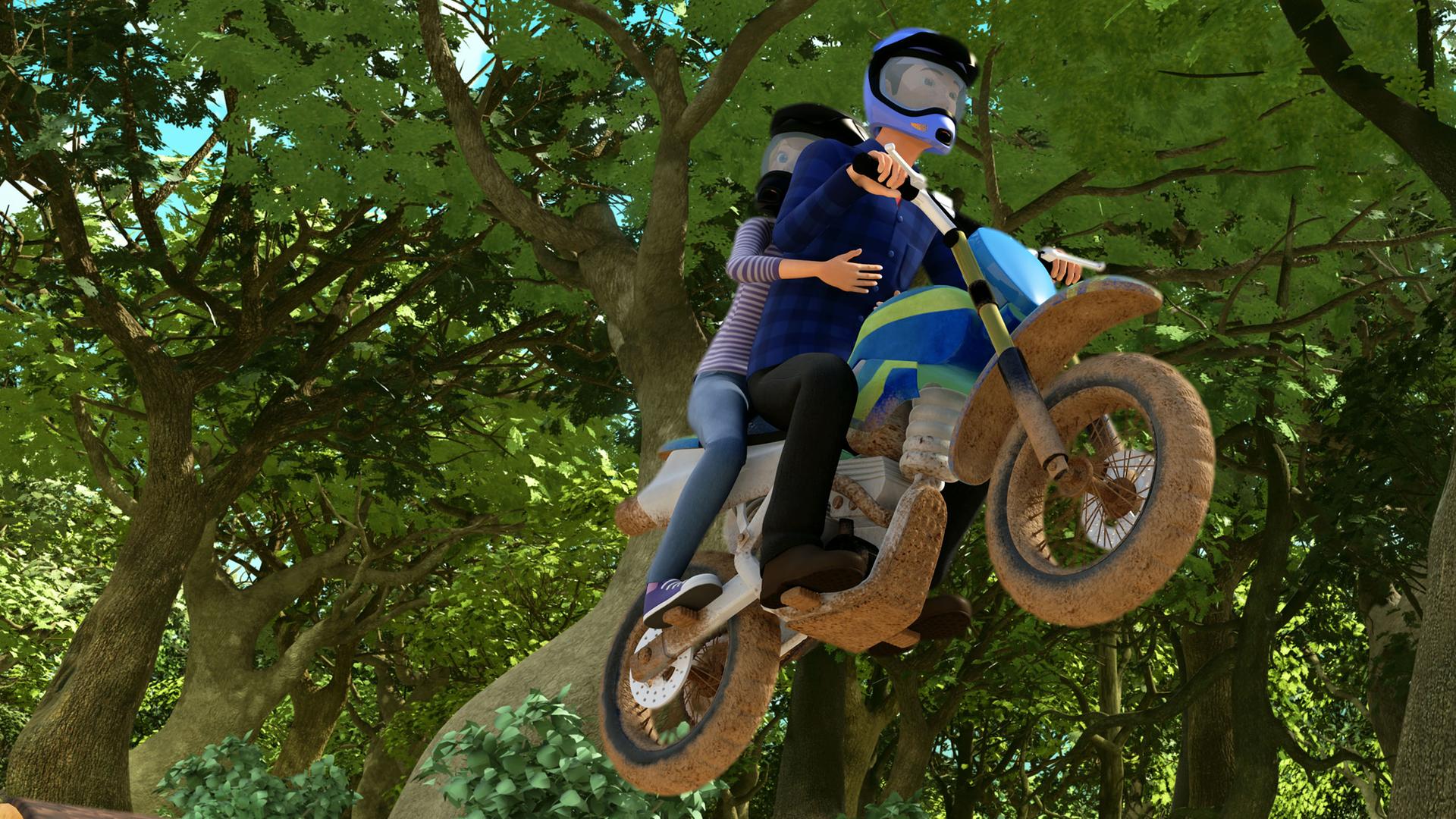 Wendy und Sasha auf einem Motorcross.