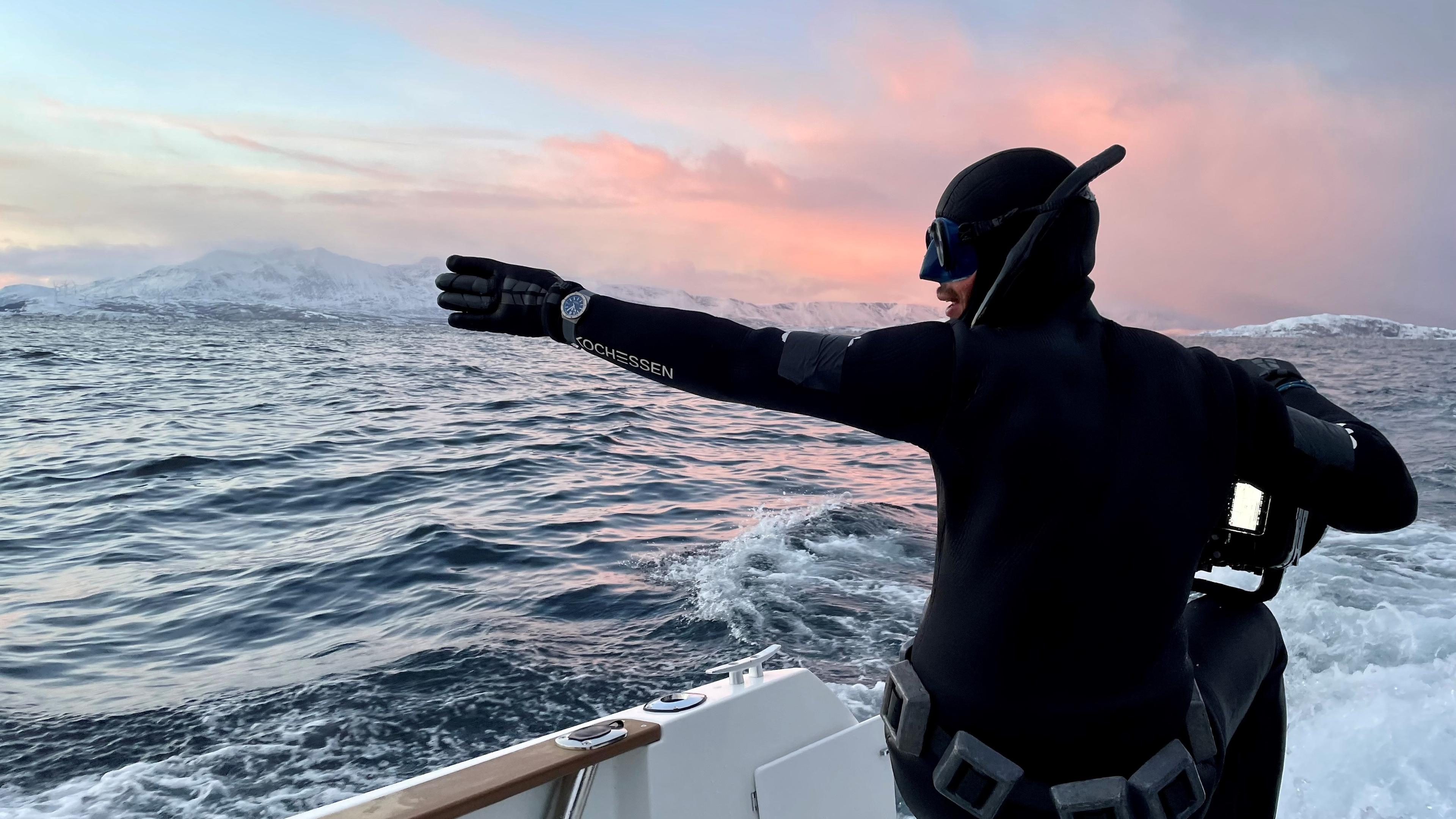 Meeresbiologe Lukas Müller in der Arktis