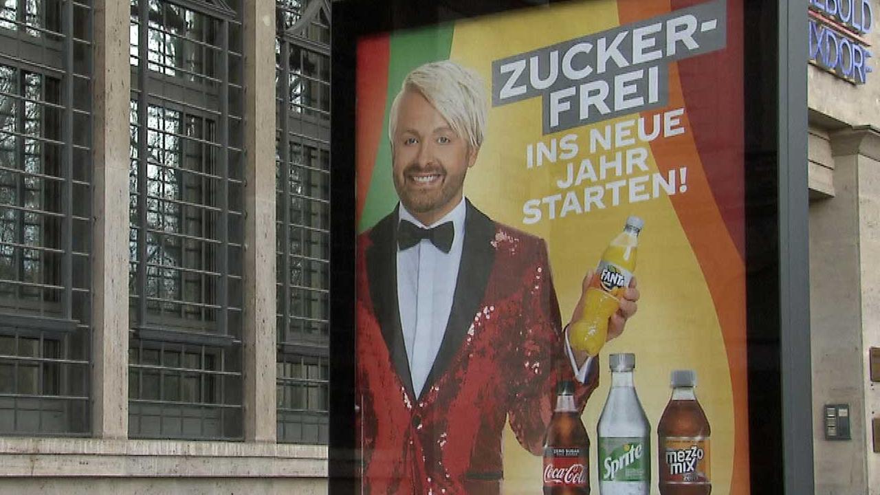 Werbeplakat für zuckerfreie Limonade