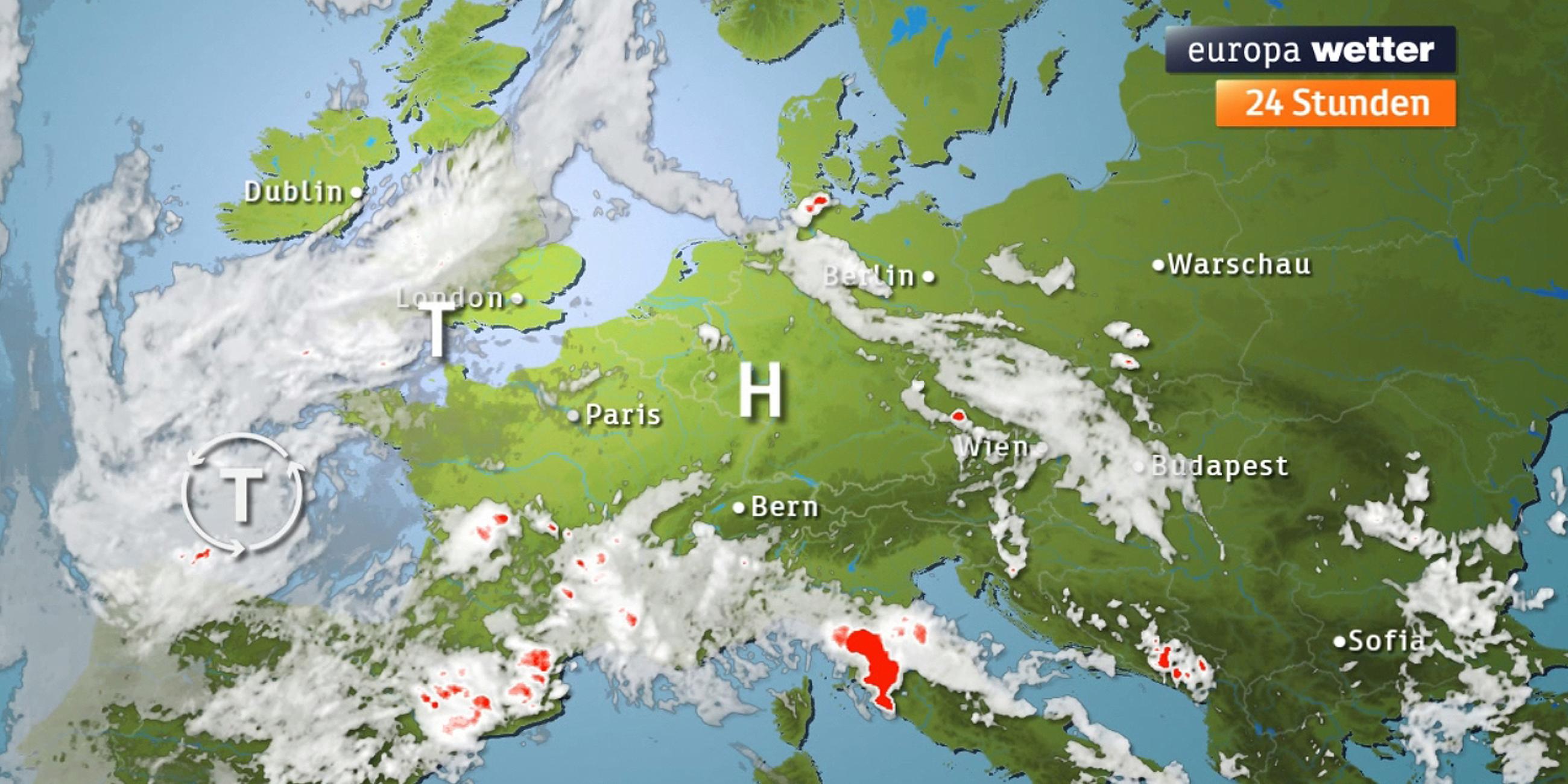 Europa Wetter: 24 Stunden (30.05.2018)