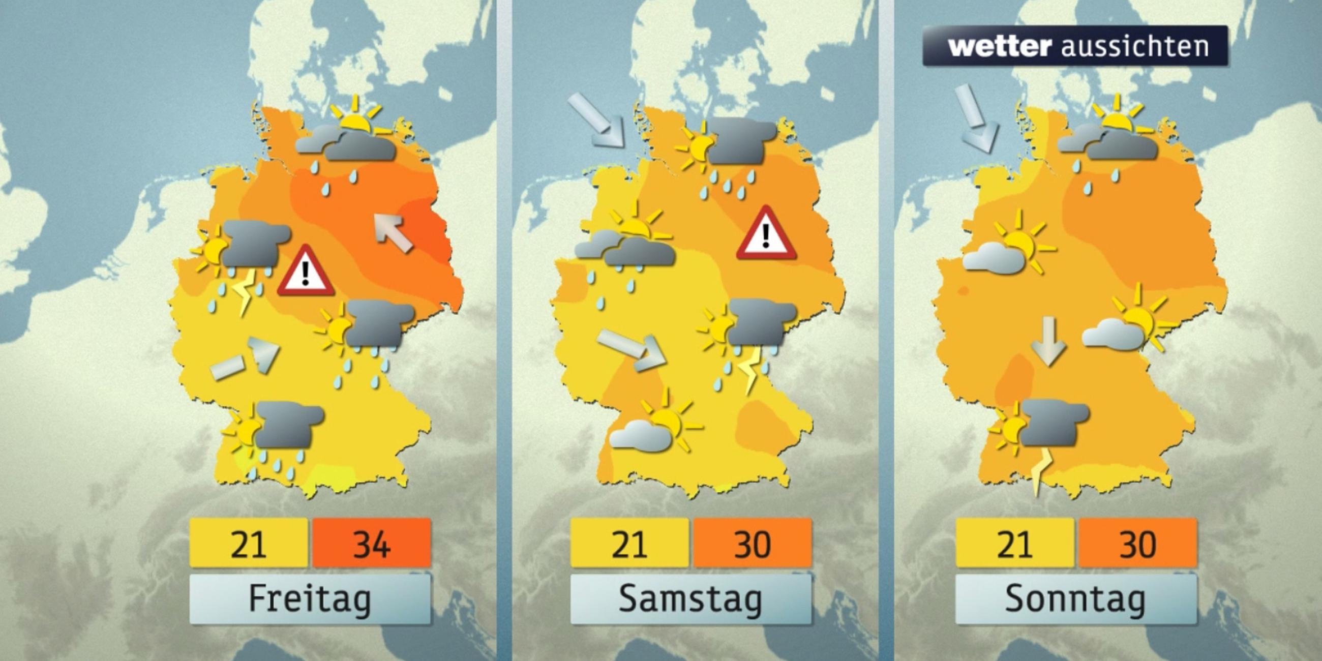 Wetteraussichten: Freitag, Samstag und Sonntag (01.06 bis 03.06.)