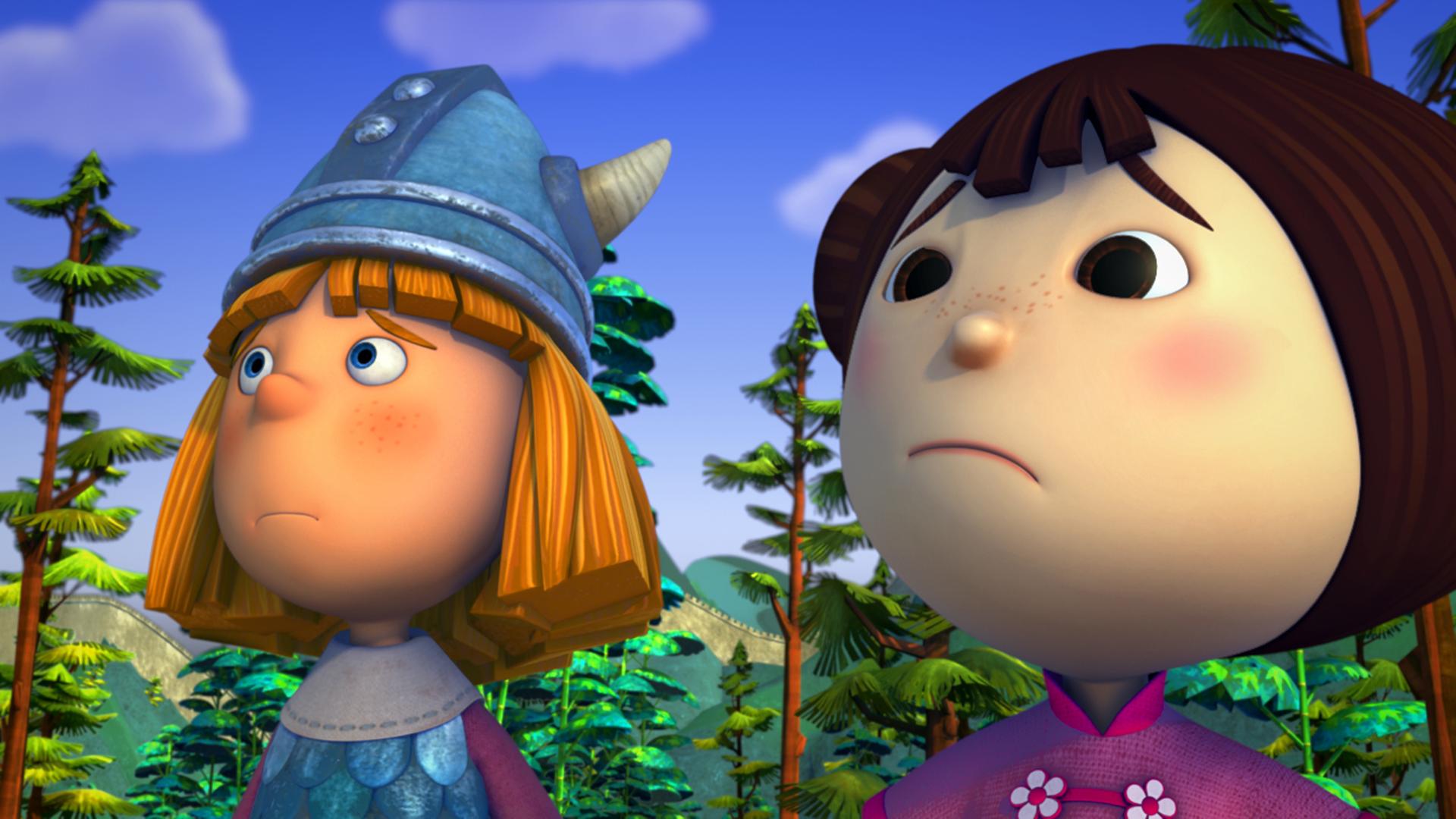 Wickie und Mingzhu sehen besorgt aus.