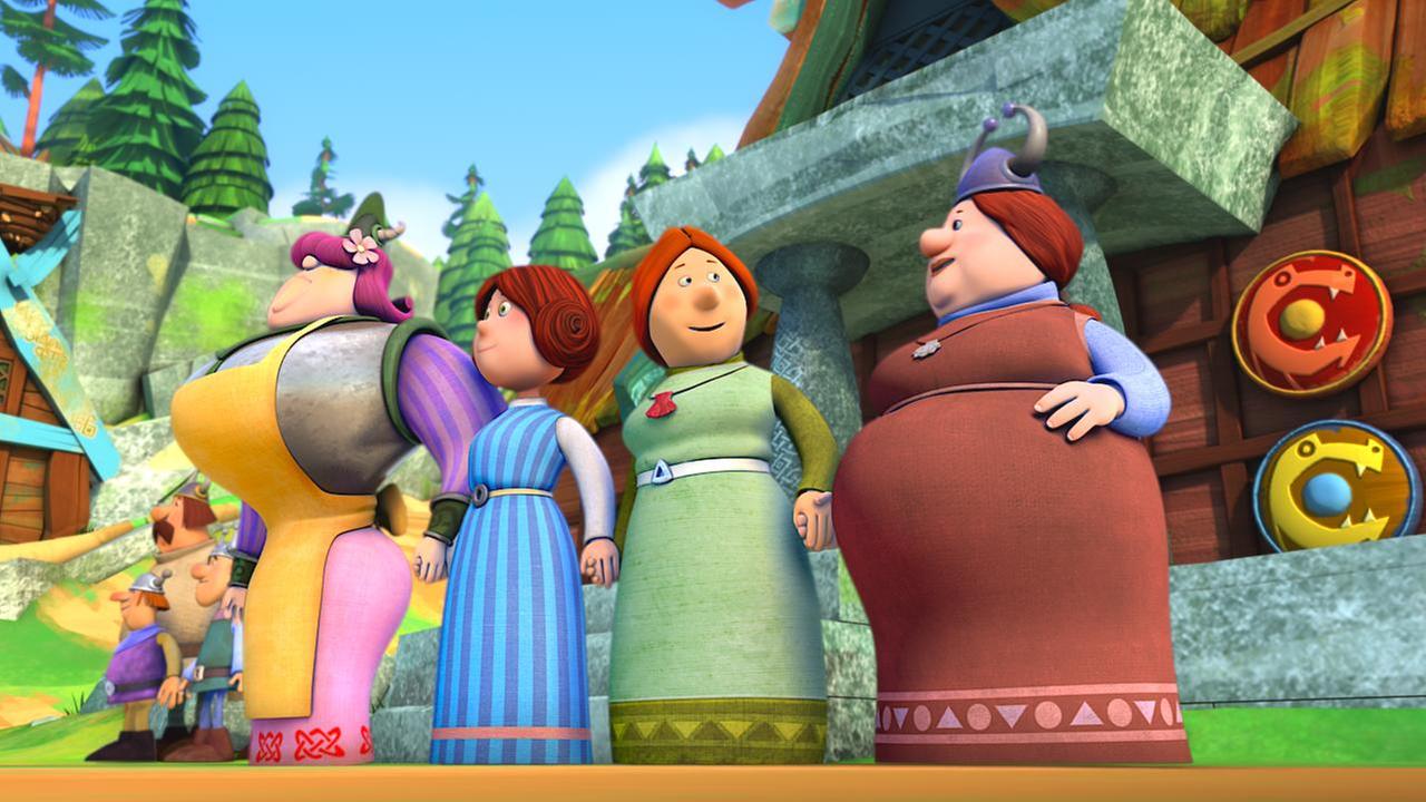 Die Kuchenbäcker stehen in einer Reihe.