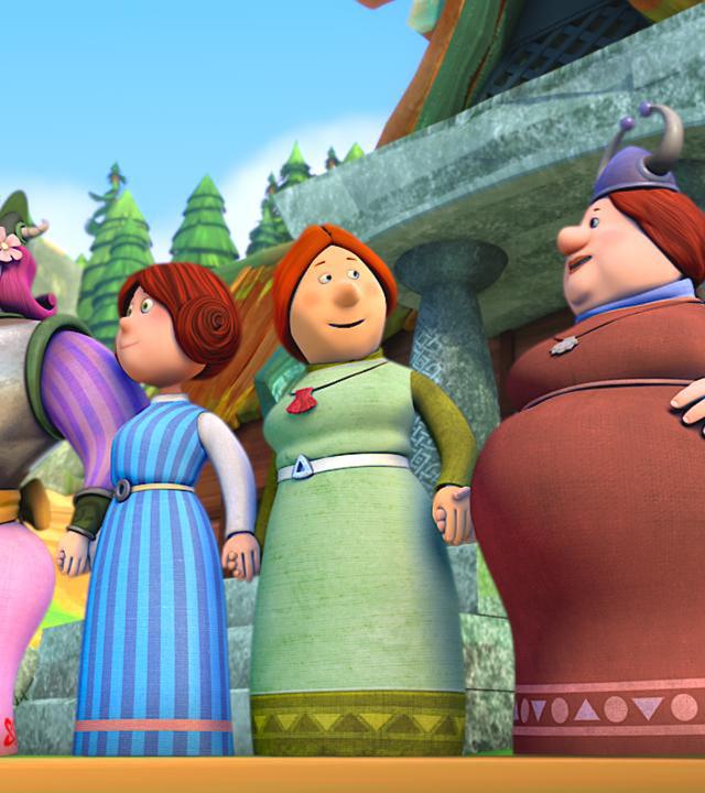 Die Kuchenbäcker stehen in einer Reihe.