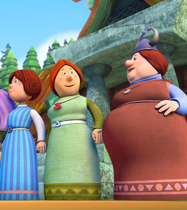 Die Kuchenbäcker stehen in einer Reihe.