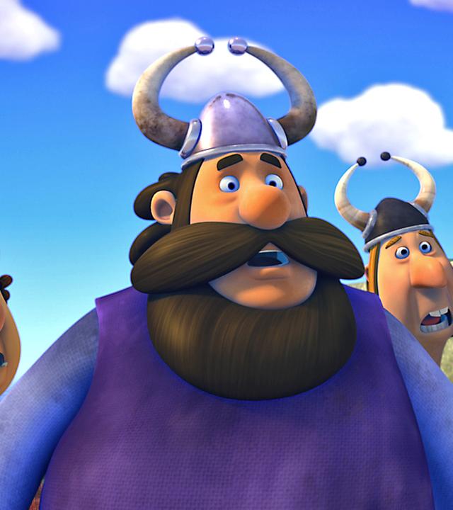 Häuptling Baltak und seine Männer sehen überrascht aus.