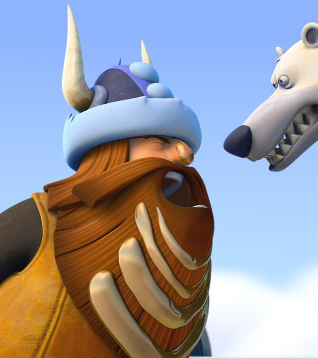 Halvar brüllt den Eisbären an.