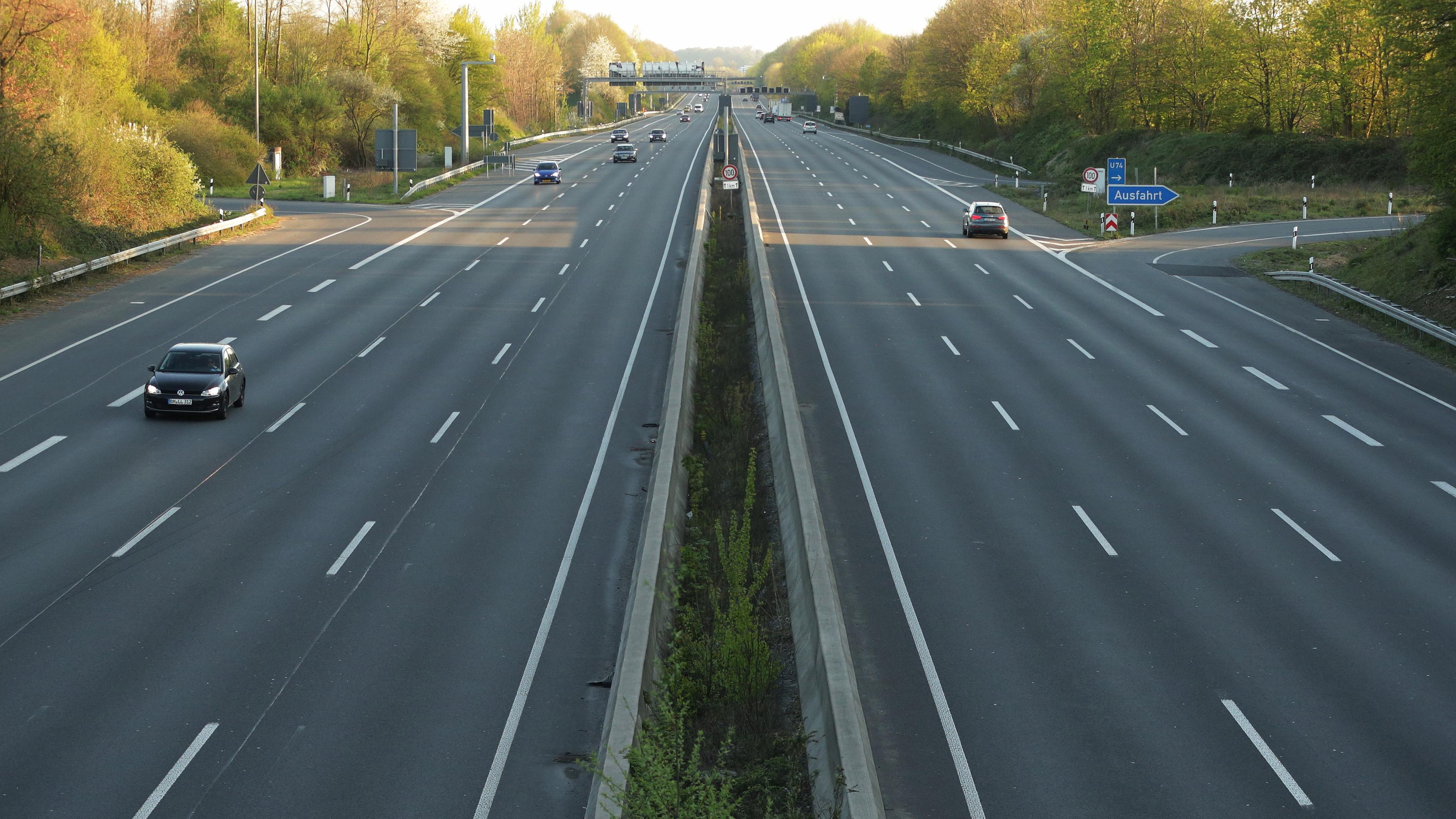 A3 bei Düsseldorf im April 2020