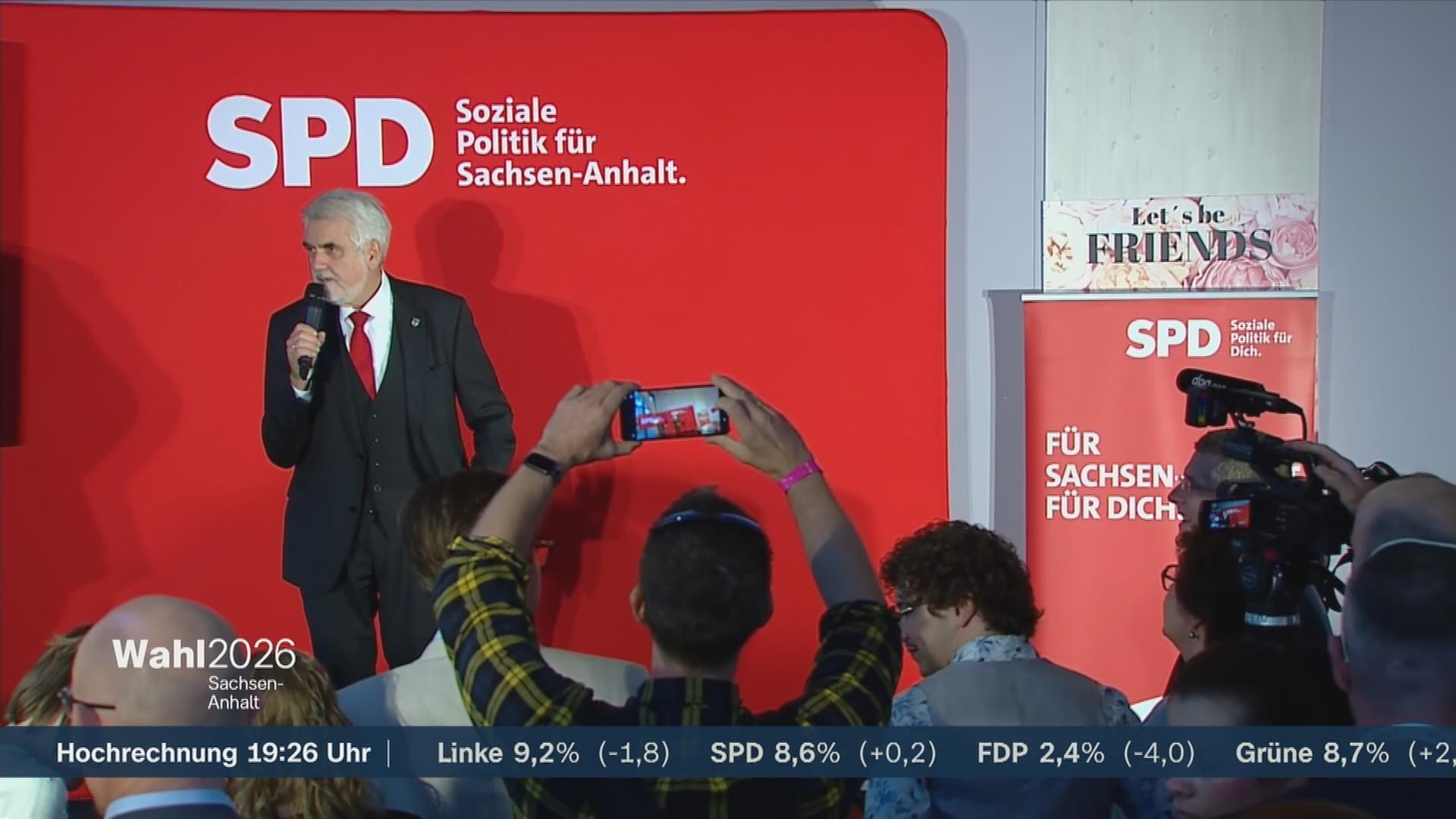 Armin Willingmann von der SPD mit einer Reaktion zur Landtagswahl in Sachsen-Anhalt.
