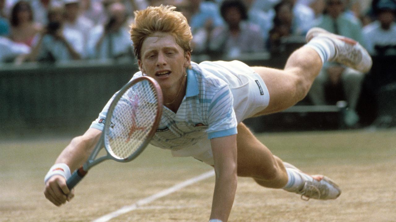 Tennis - Wimbledon-Finale 7.7.1985 Boris Becker - Kevin Curren