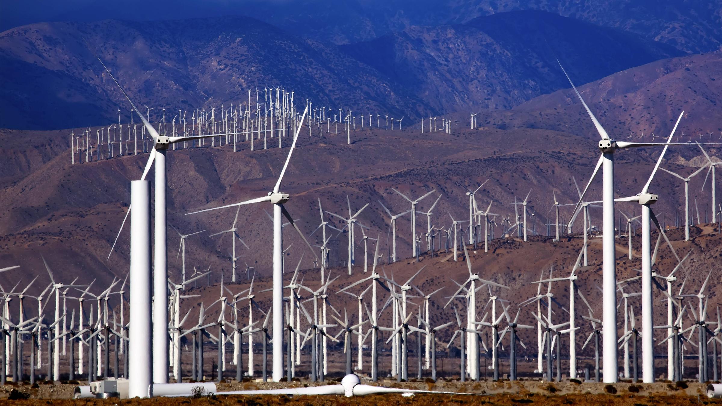 Windkraftanlagen bei Coachella Valley Palm Springs Kalifornien
