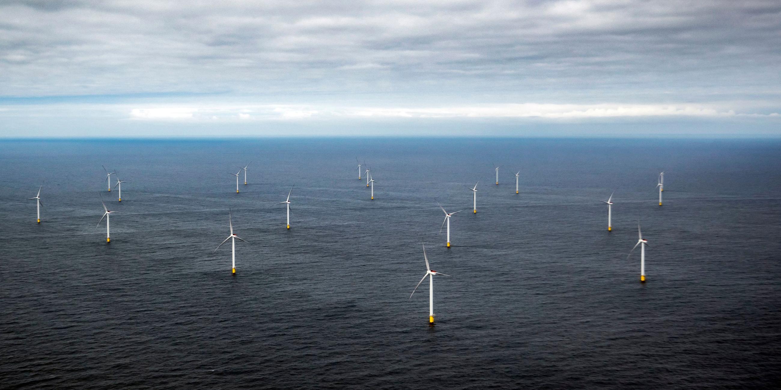 Windkraftanlagen in der Nordsee.