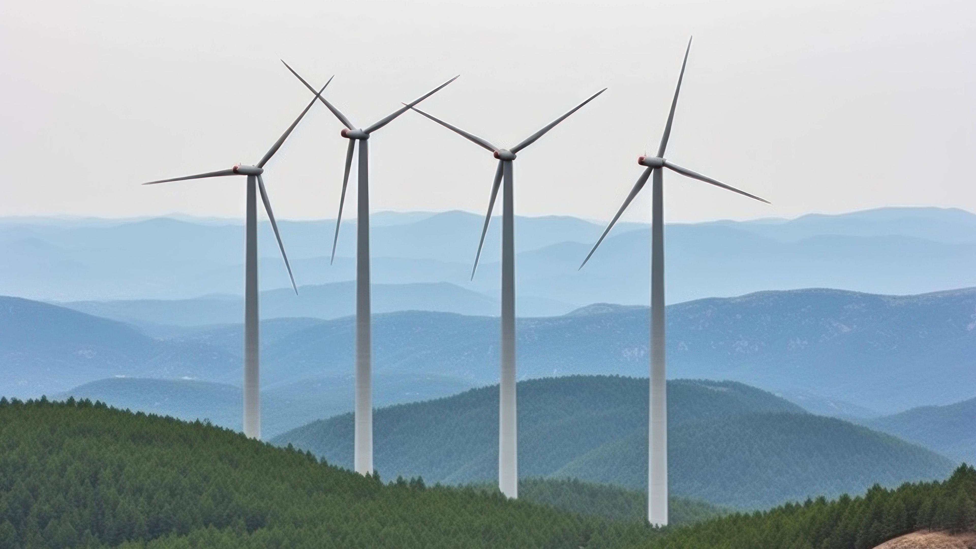 Windkraftanlage in den Alpen