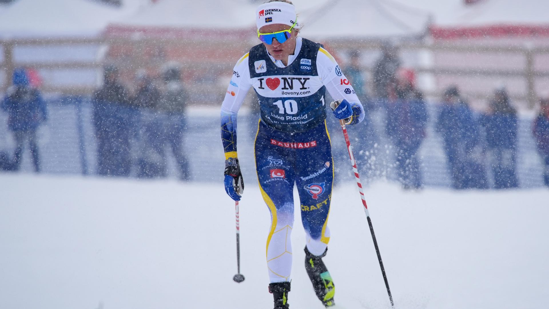 Die Schwedin Linn Svahn beim Langlauf-Weltcup in Lake Placid am 20. März 2026.